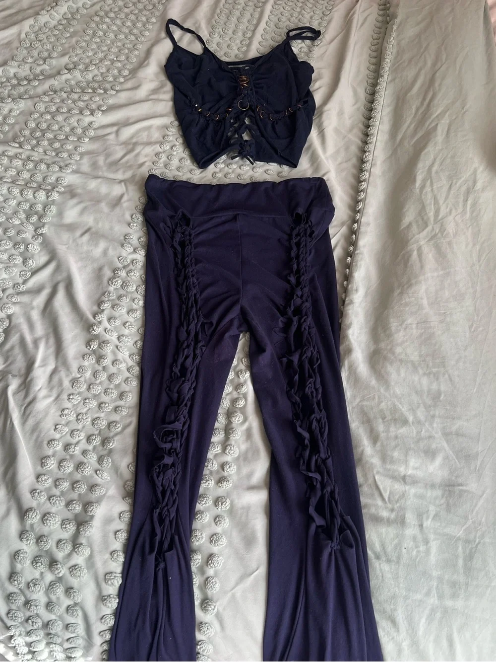 Festival outfit Braided Crop Top & Pant Set